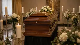 Capelă funerară și aranjamente florale
